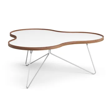 Flower bord 107x114 cm - H45cm-vit-valnöt-krom - Swedese