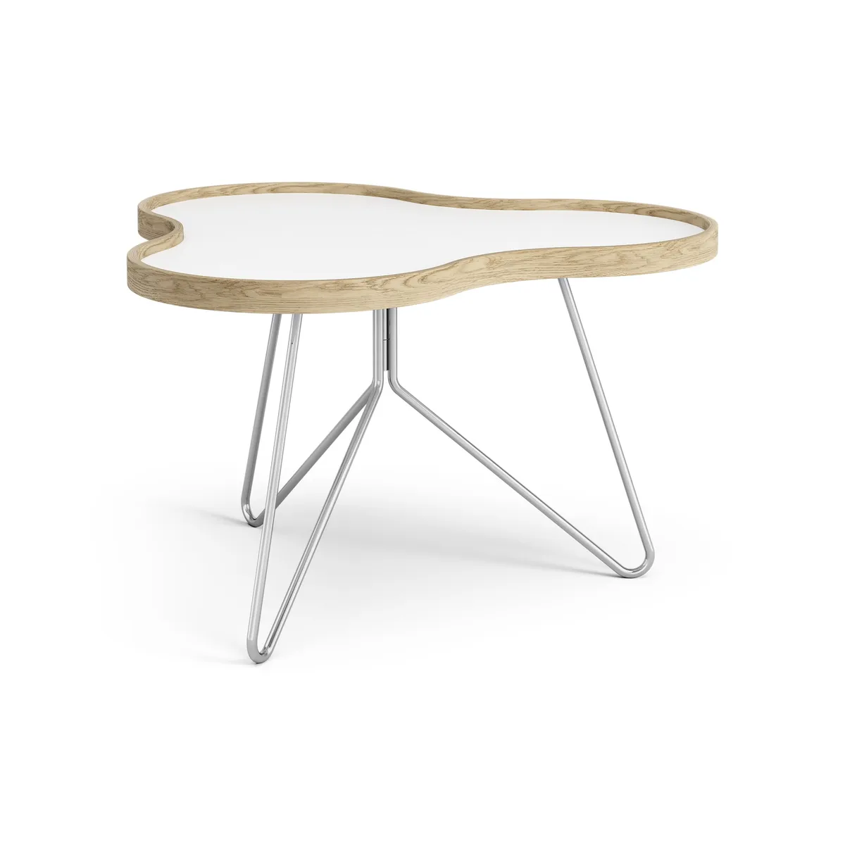 Swedese Flower bord 62x66 cm H39 cm-vit-ek-krom