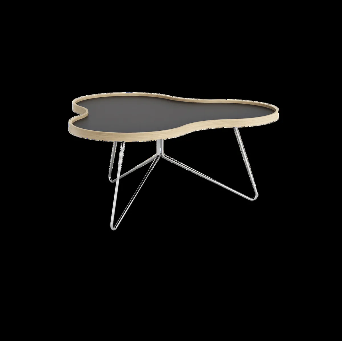 Swedese Flower bord 84x90 cm H39cm-svart-ek-krom