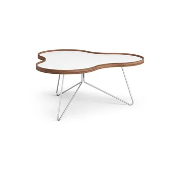 Flower bord 84x90 cm - H39cm-vit-valnöt-krom - Swedese