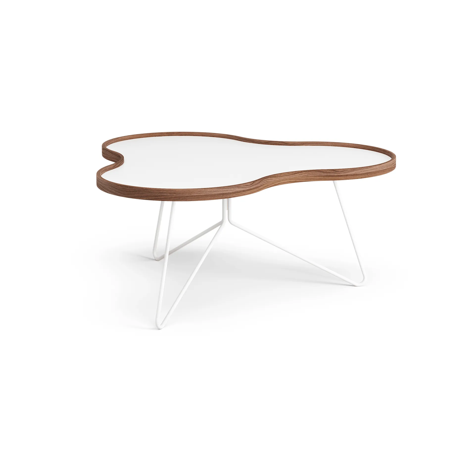 Flower bord 84x90 cm, H39cm-vit-valnöt-vitt stativ Swedese