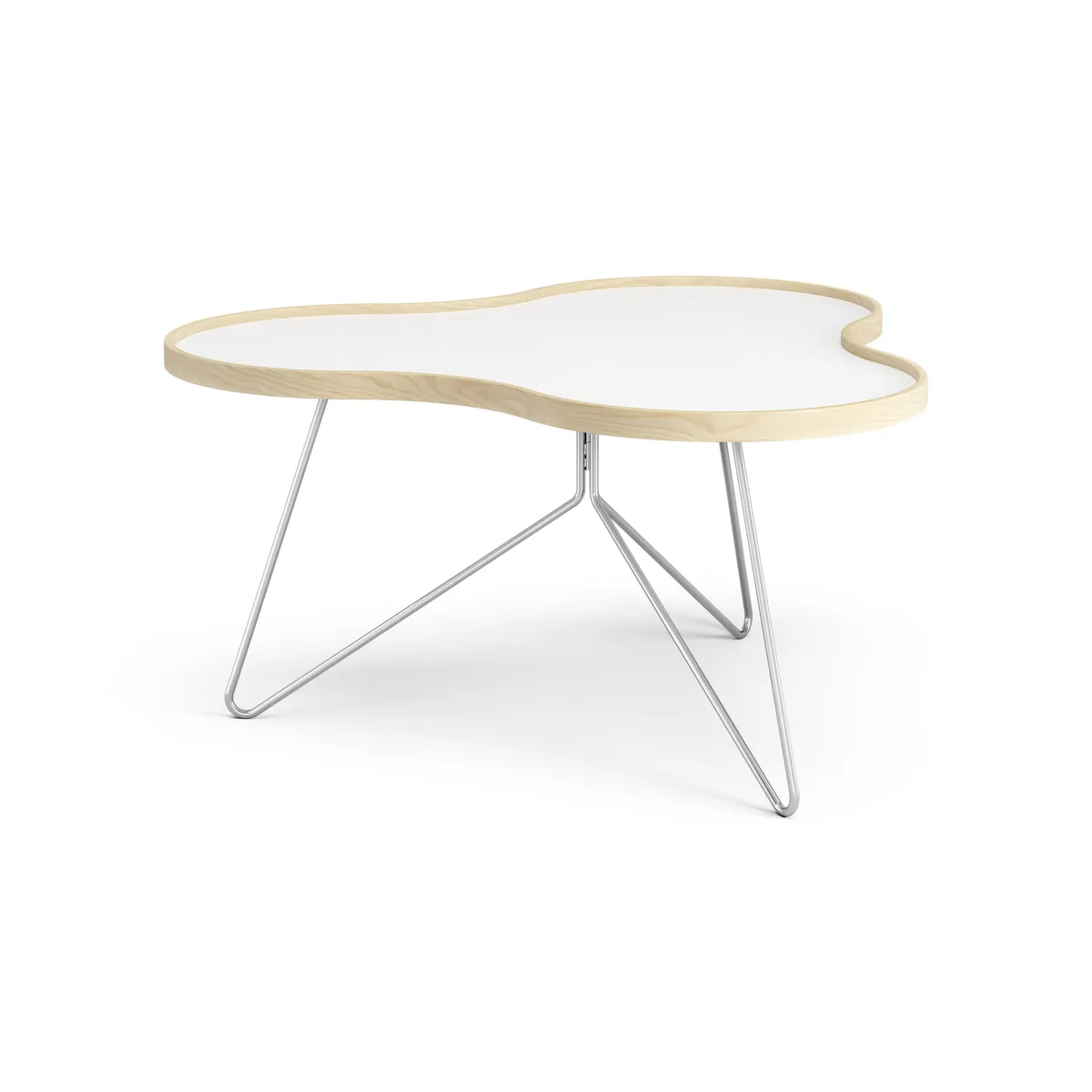 Swedese Flower bord 84x90 cm H45 cm-vit-björk-krom