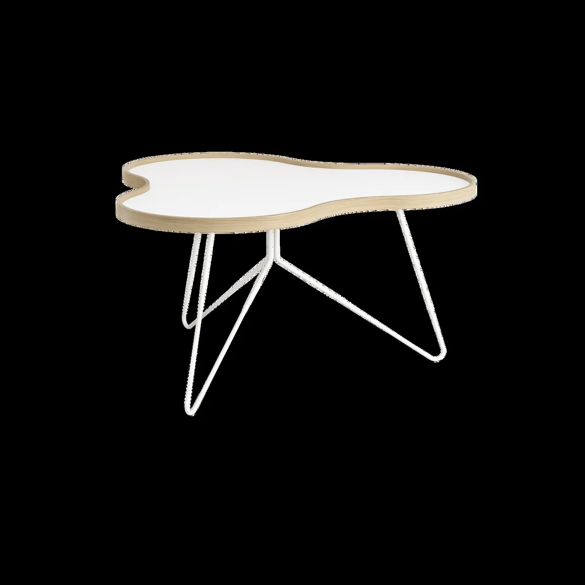 Swedese Flower bord 84x90 cm H45cm-vit-ek-vitt stativ