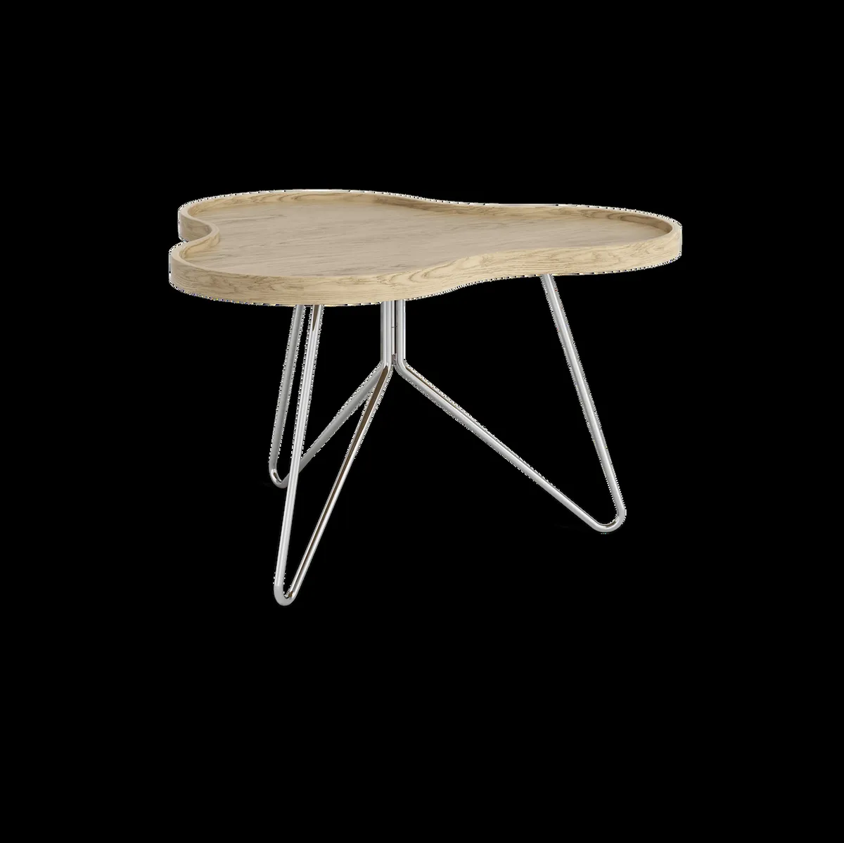 Swedese Flower mono bord 62x66 cm H.39cm-ek natur-krom