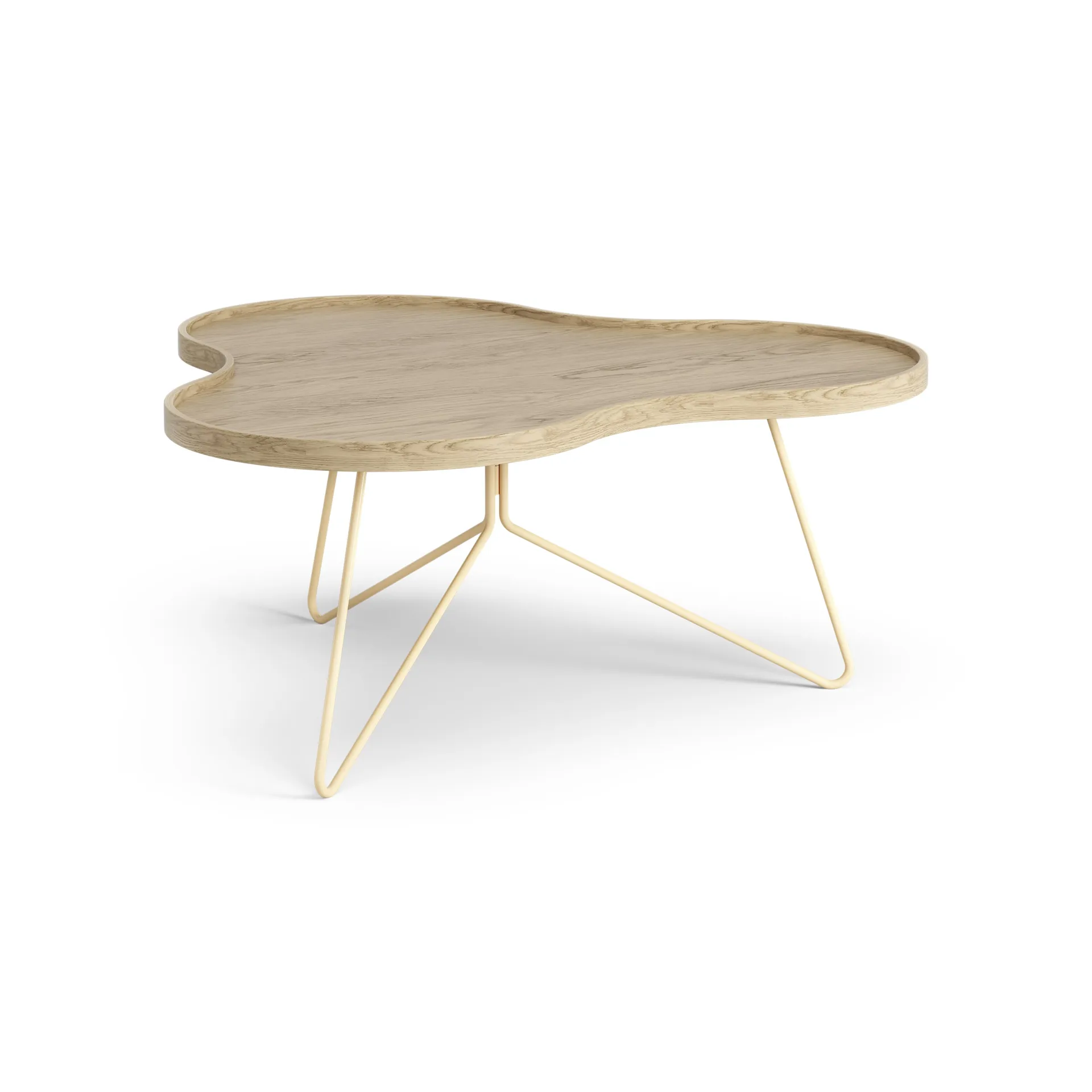 Flower mono bord 84x90 cm, H39 cm Ek lackad-beige RAL 1001 Swedese