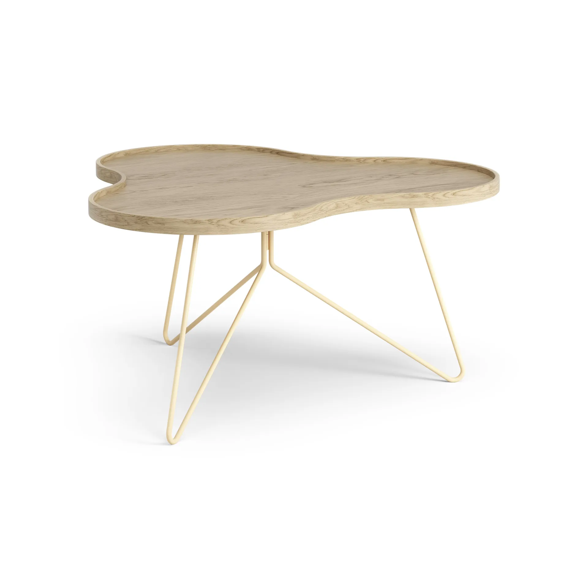 Flower mono bord 84x90 cm, H45 cm Ek lackad-beige RAL 1001 Swedese