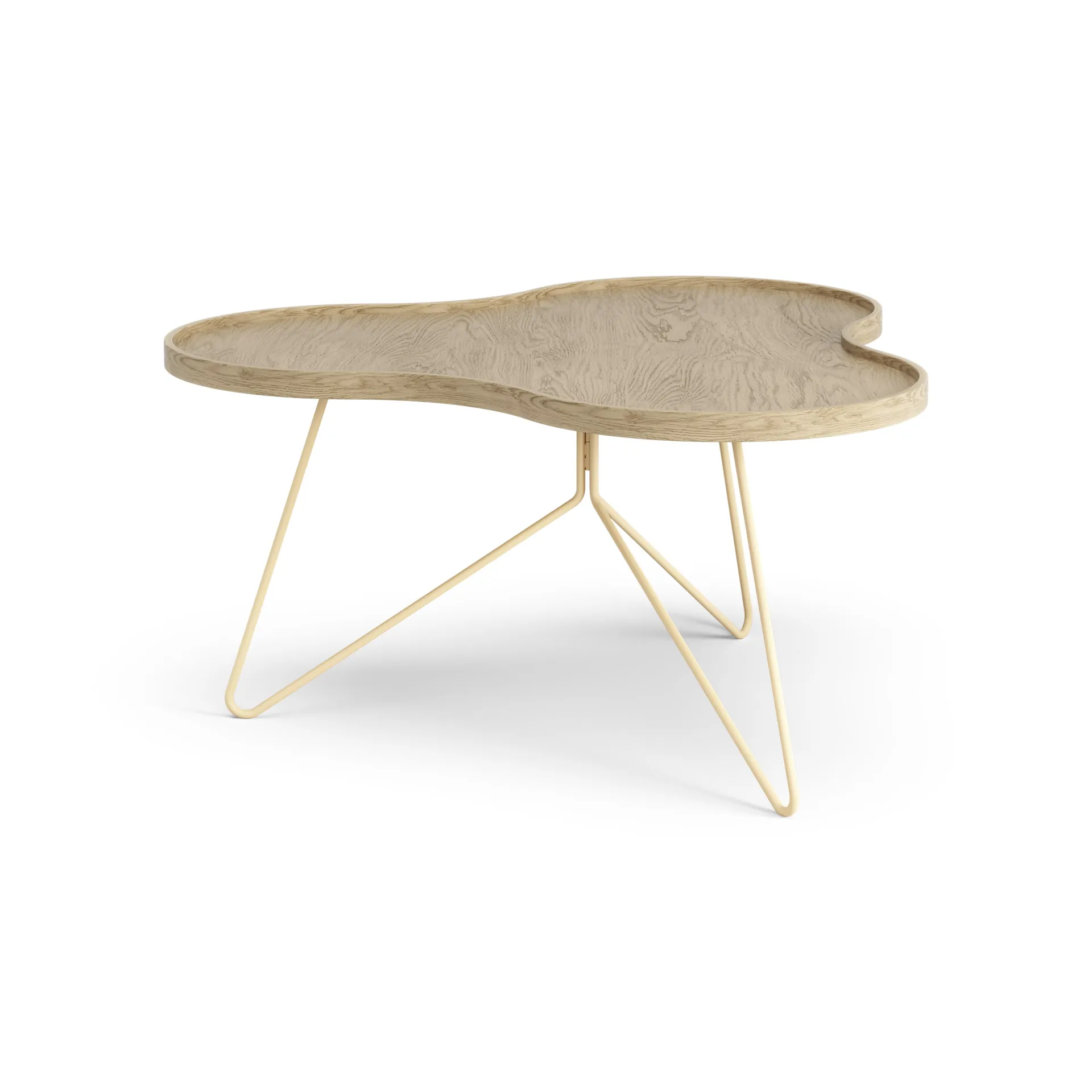 Flower mono bord 84x90 cm, H45 cm Ek lackad-beige RAL 1001 Swedese