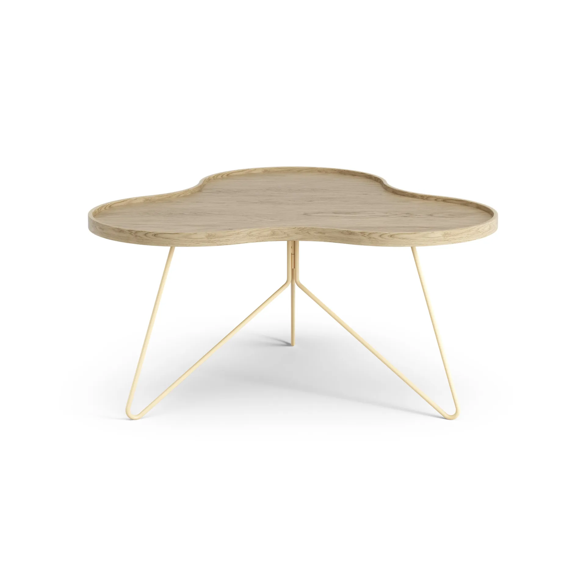 Flower mono bord 84x90 cm, H45 cm Ek lackad-beige RAL 1001 Swedese