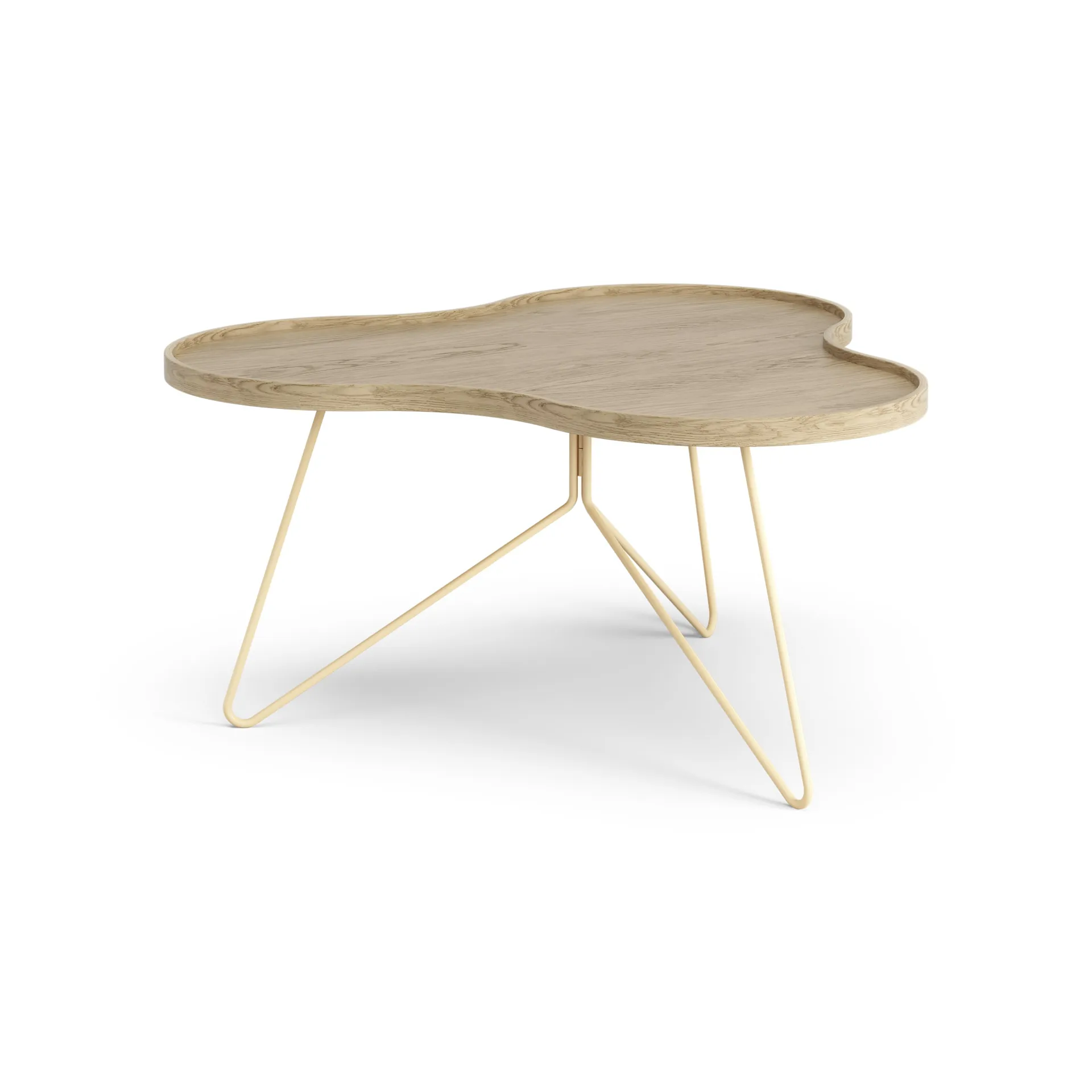 Flower mono bord 84x90 cm, H45 cm Ek lackad-beige RAL 1001 Swedese