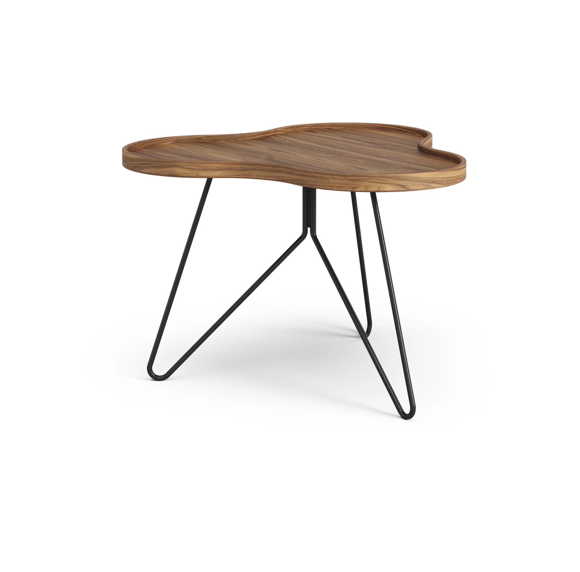 Flower mono bord Special Edition 62x66 cm, H45 cm-lackad valnöt-svartlackerat stål Swedese