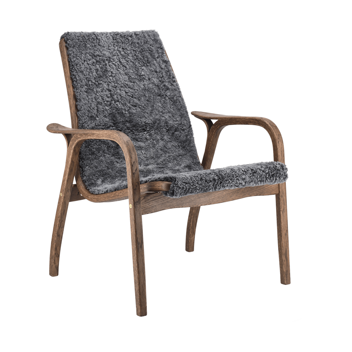 Swedese Laminett fåtölj ek/fårskinn Special Edition Rubio Monocoat Chocolate-Charcoal