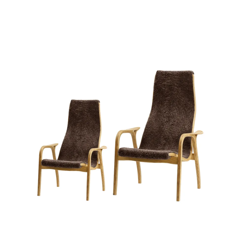 Lamini barnfåtölj, fårskinn sahara, oljad ek Swedese