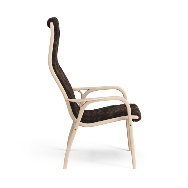 Lamini barnfåtölj lackad bok/fårskinn, Espresso (brun) Swedese