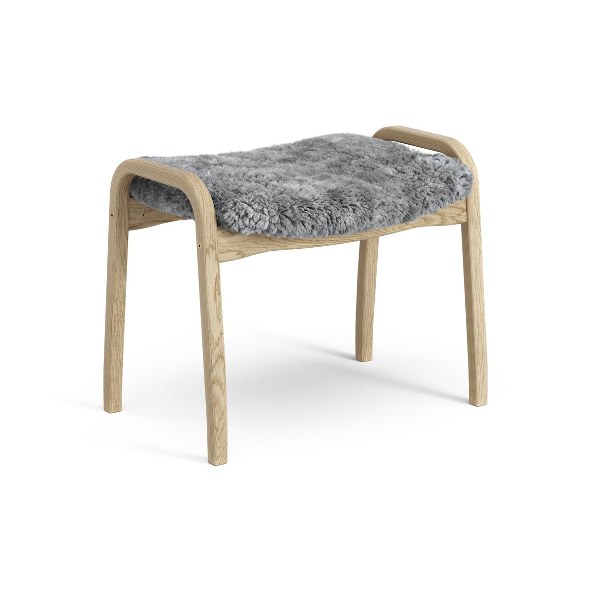 Swedese Lamini fotpall till barn lackad ek/fårskinn Scandinavian Grey (grå)