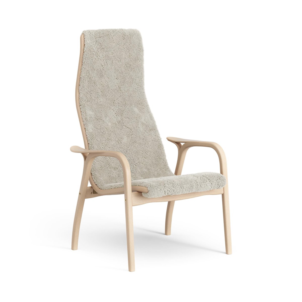 Swedese Lamino fåtölj lackad bok/fårskinn Moonlight (beige)