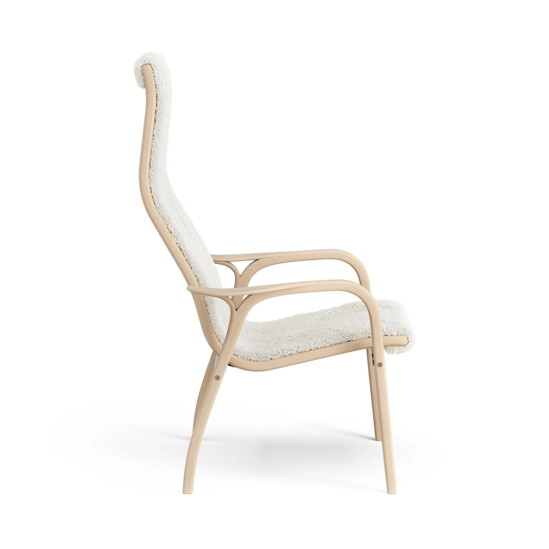 Lamino fåtölj lackad bok/fårskinn, Offwhite (vit) Swedese