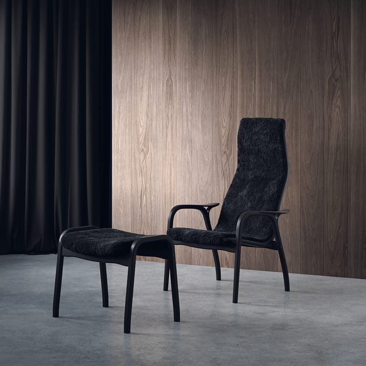 Lamino fåtölj och fotpall Black Edition, Svart Swedese