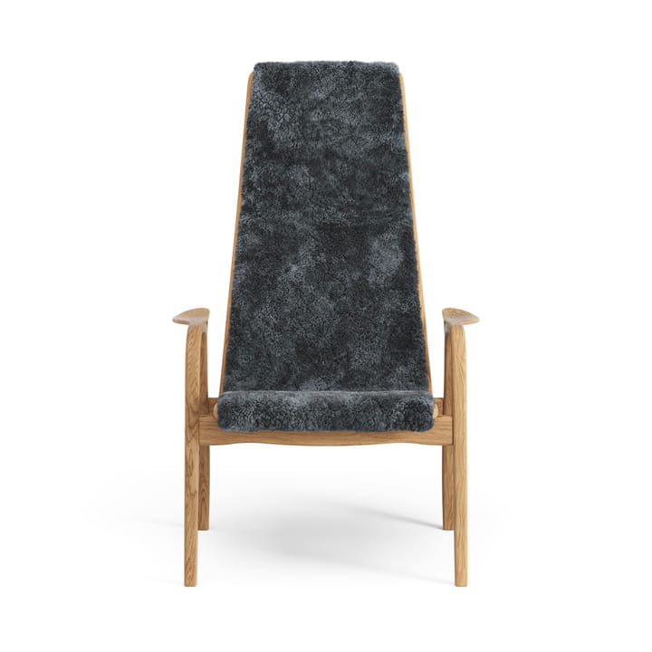Lamino fåtölj oljad ek/fårskinn, Charcoal (mörkgrå) Swedese