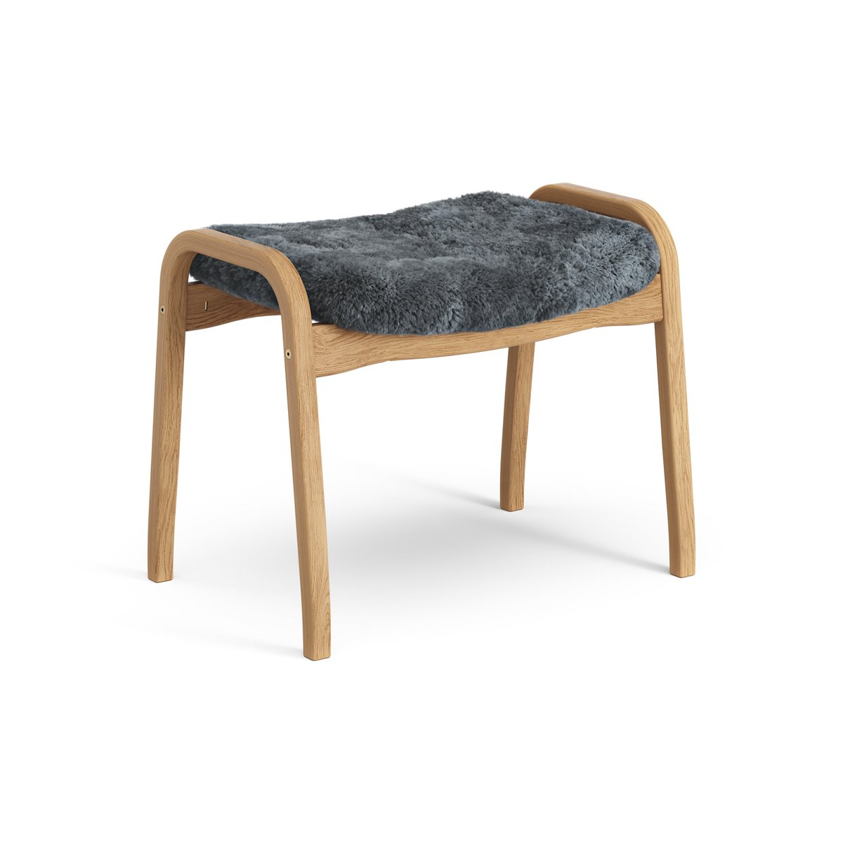 Swedese Lamino fotpall oljad ek/fårskinn Charcoal (mörkgrå)