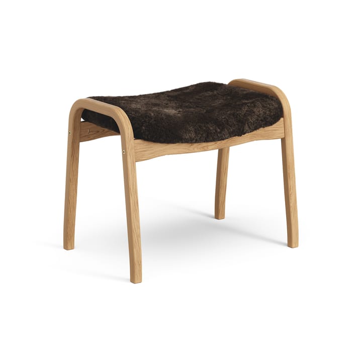 Lamino fotpall oljad ek/fårskinn, Espresso (brun) Swedese
