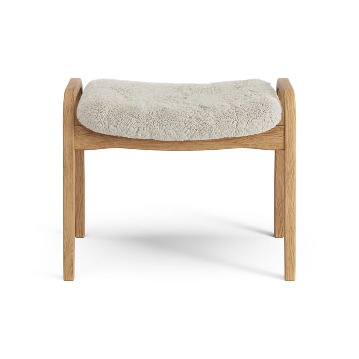 Lamino fotpall oljad ek/fårskinn, Moonlight (beige) Swedese