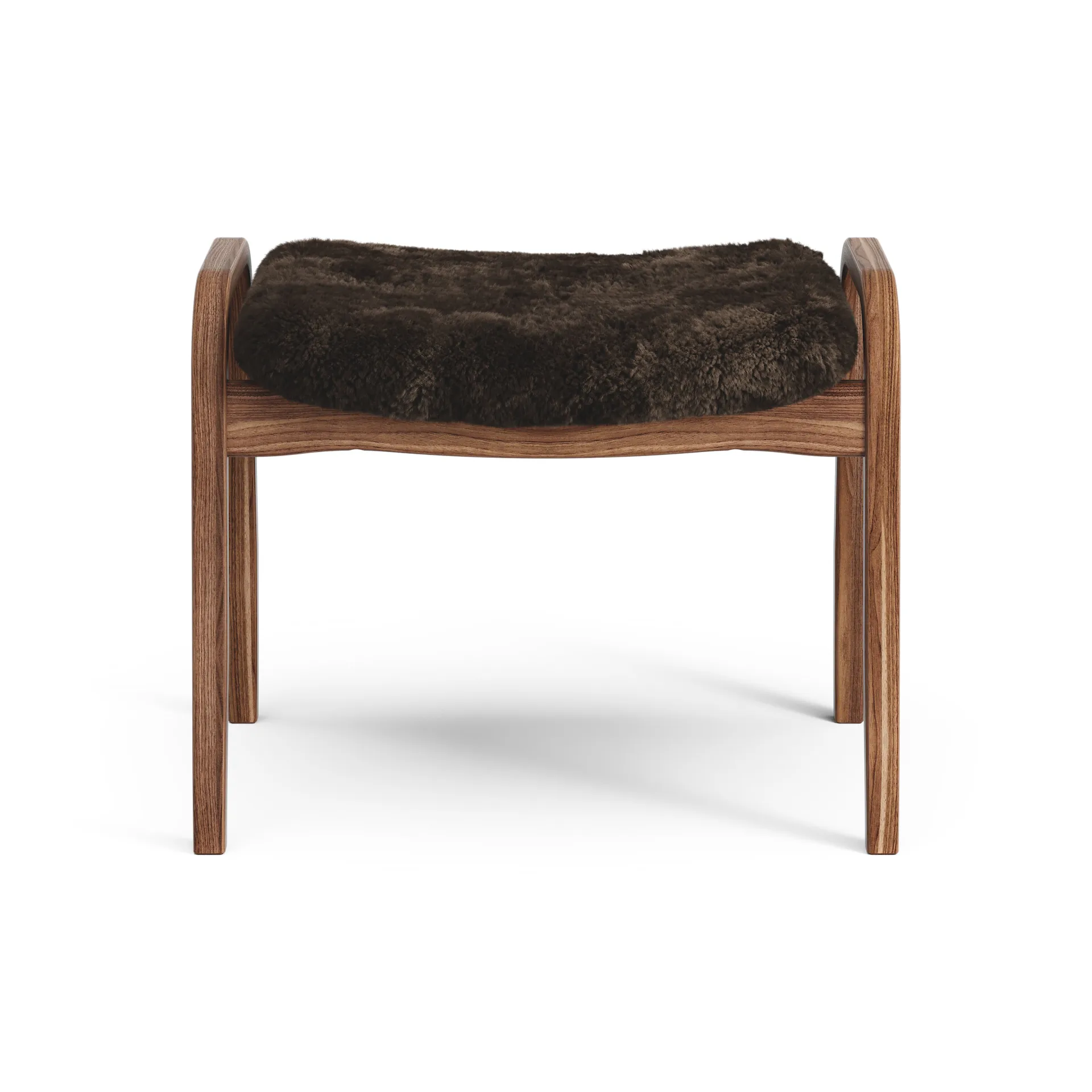 Lamino fotpall oljad valnöt/fårskinn, Espresso (brun) Swedese