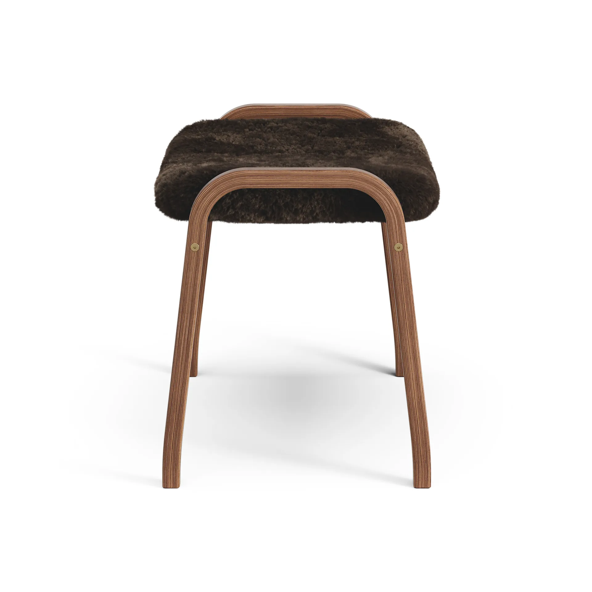 Lamino fotpall oljad valnöt/fårskinn, Espresso (brun) Swedese