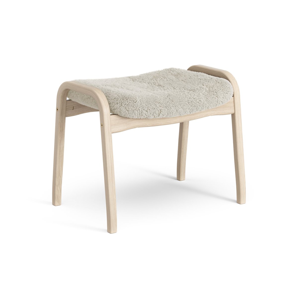 Swedese Lamino fotpall vitpigmenterad ek/fårskinn Moonlight (beige)
