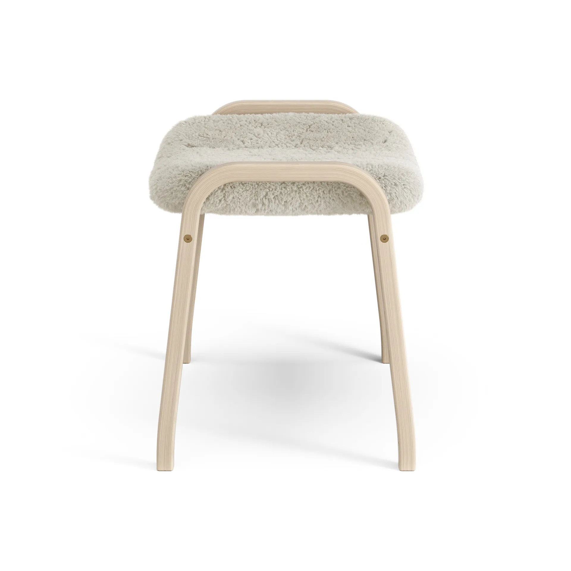Lamino fotpall vitpigmenterad ek/fårskinn, Moonlight (beige) Swedese