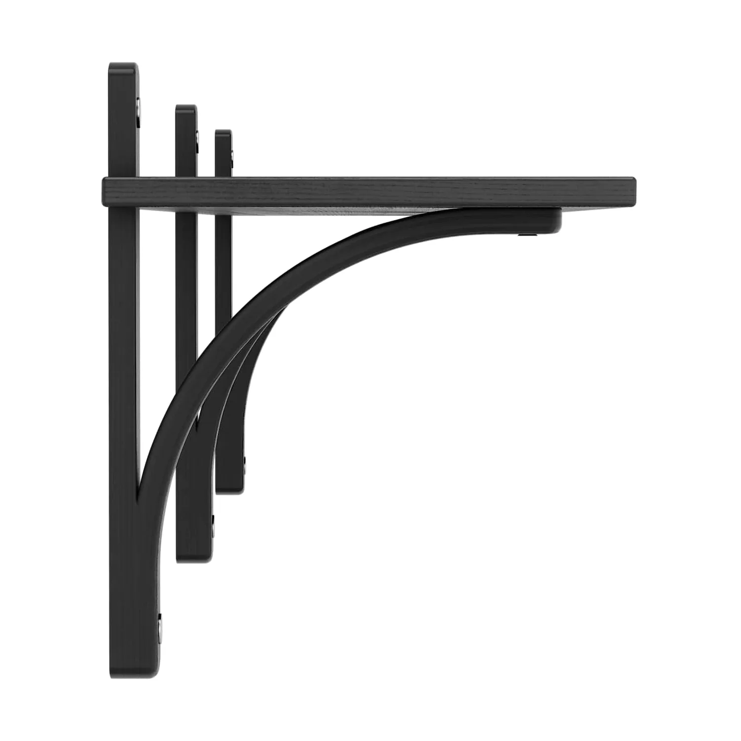 Levi hylla 1 hyllplan, Svartlaserad ask-aluminium, 180 cm Swedese