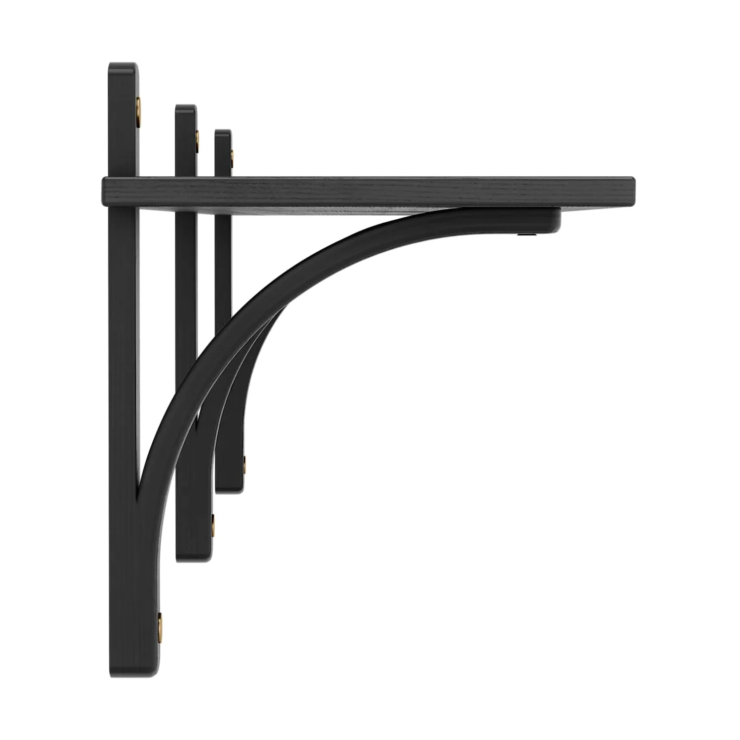 Levi hylla 1 hyllplan, Svartlaserad ask-mässing, 180 cm Swedese