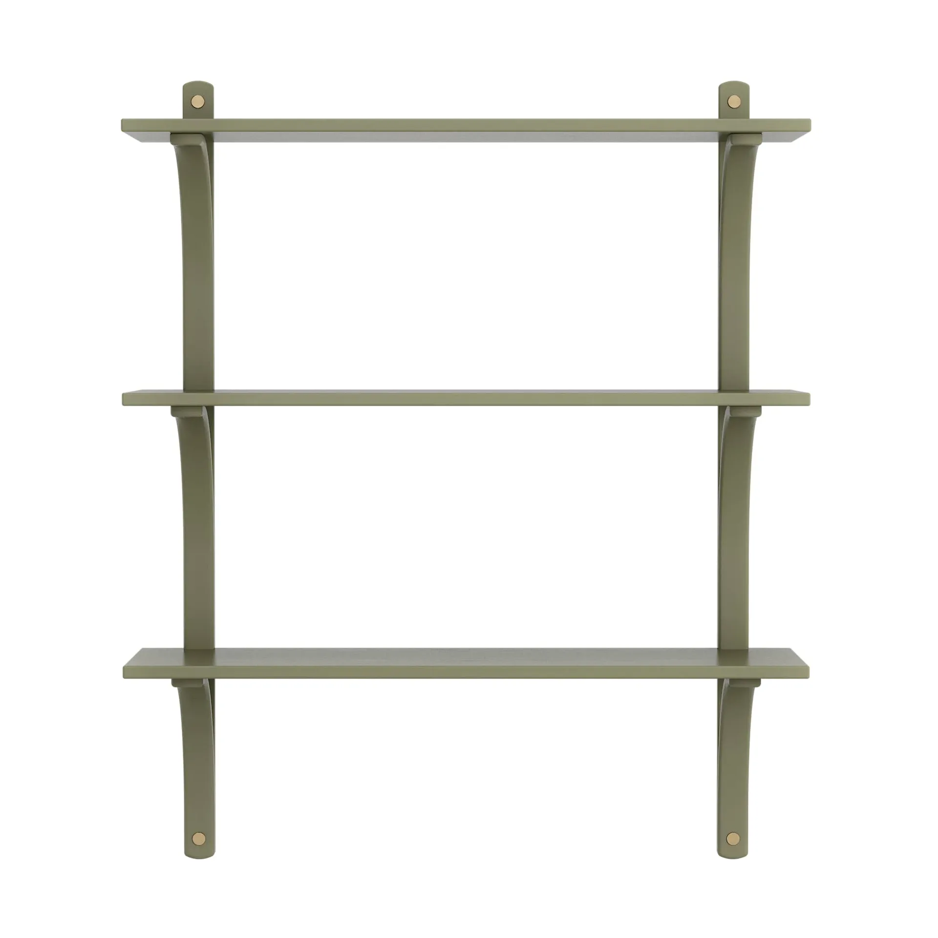 Levi hylla 3 hyllplan, Moss green-aluminium, 90 cm Swedese