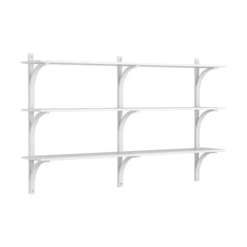 Levi hylla 3 hyllplan - Vitlaserad ask-aluminium, 180 cm - Swedese