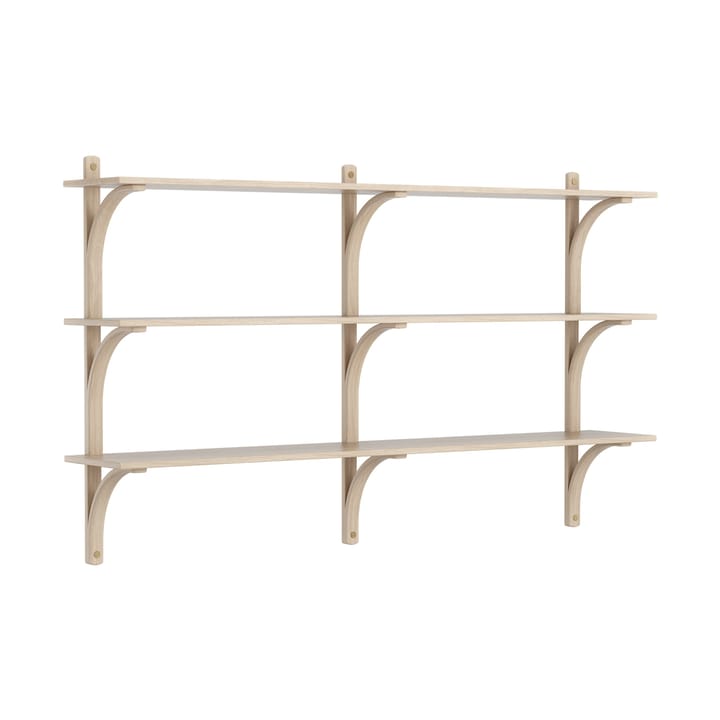 Levi hylla 3 hyllplan - Vitpigmenterad ek-mässing, 180 cm - Swedese