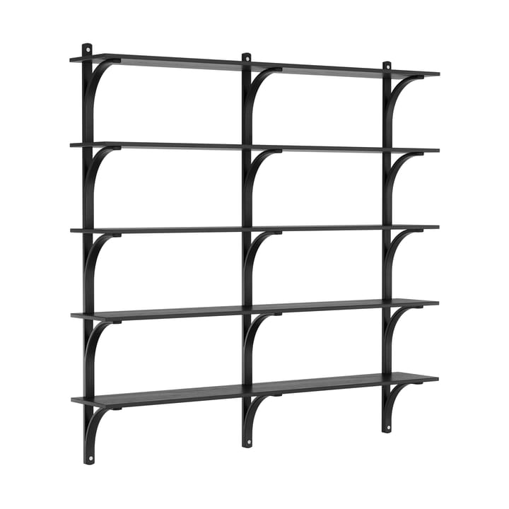 Levi hylla 5 hyllplan - Svartlaserad ask-aluminium, 180 cm - Swedese