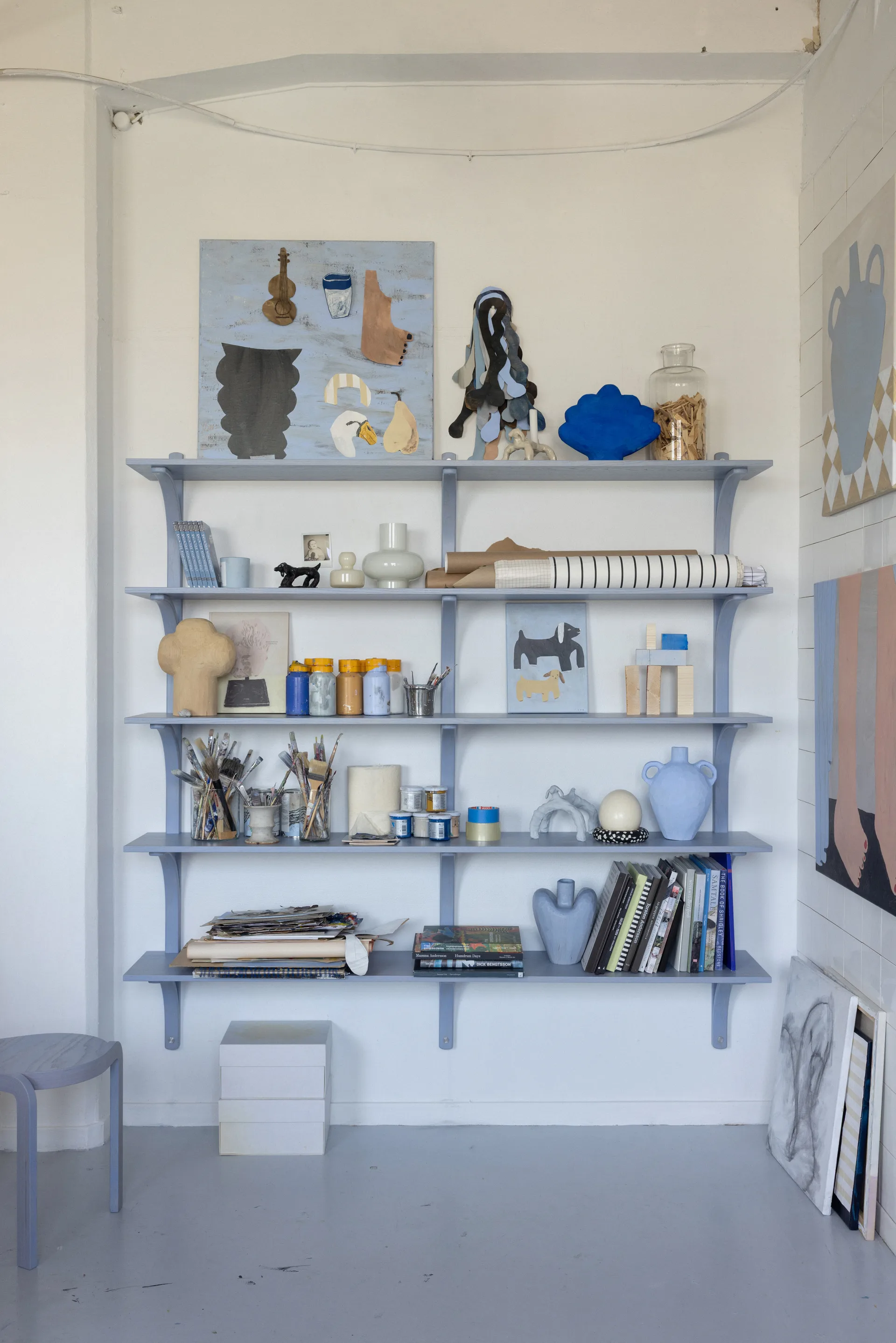 Levi hylla, Moss green-mässing, 2 hyllplan, 180 cm Swedese