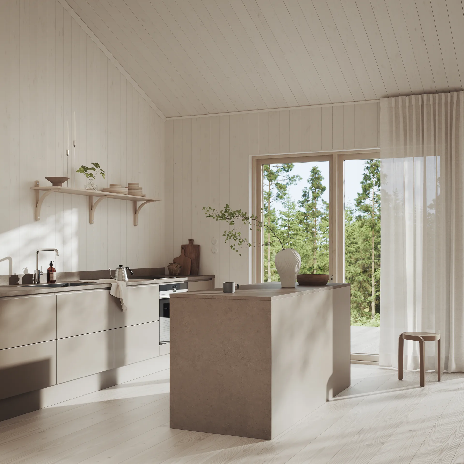 Levi hylla, Moss green-mässing, 2 hyllplan, 180 cm Swedese