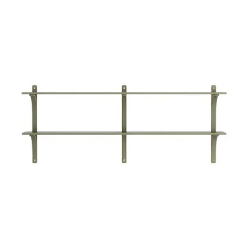 Levi hylla - Moss green-mässing, 2 hyllplan, 180 cm - Swedese