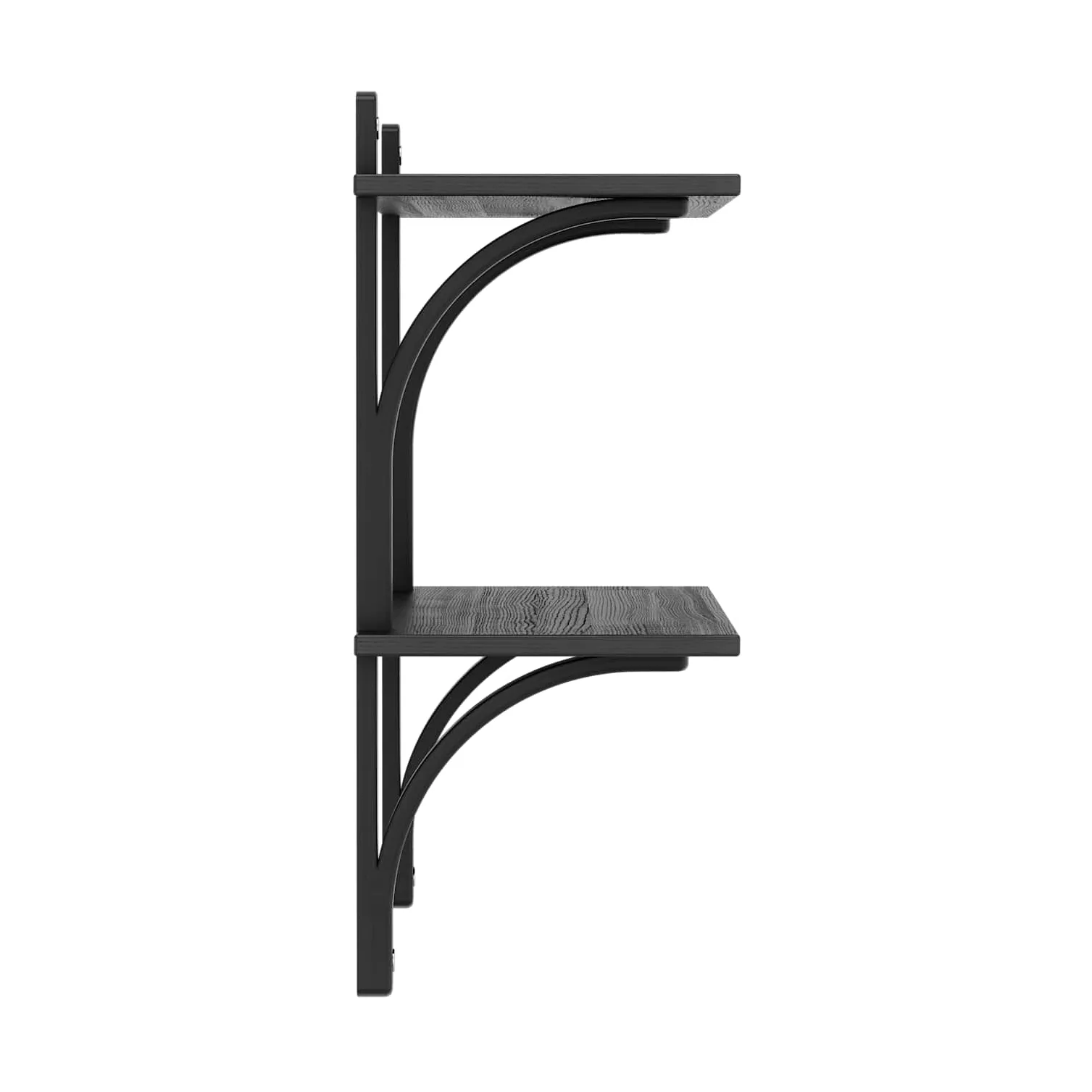 Levi hylla, Svart ask-rostfritt stål, 2 hyllplan, 90 cm Swedese