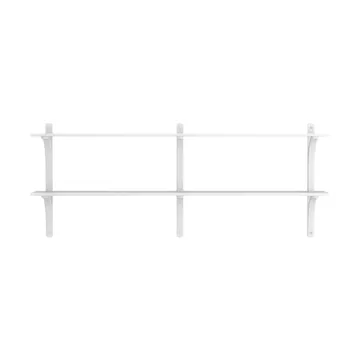 Levi hylla - Vit ask-rostfritt stål, 2 hyllplan, 180 cm - Swedese