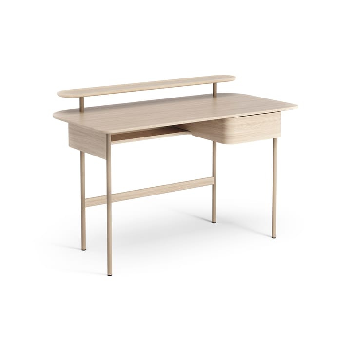 Luna skrivbord med låda och hylla - Ek vitpigmenterad - Swedese