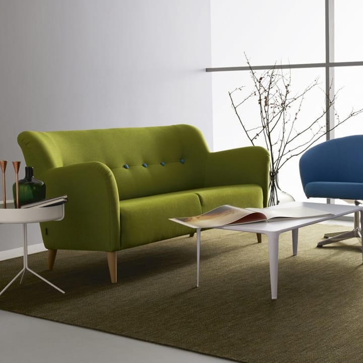 Nova soffa 2-sits - tyg tonica 182 grå, ekben vitpigment - Swedese