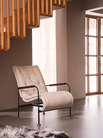 Serpentine fåtölj - Fårskinn Moonlight-krom-Tärnsjö Nature - Swedese