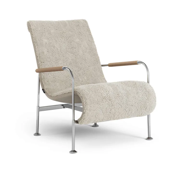 Serpentine fåtölj - Fårskinn Moonlight-krom-Tärnsjö Nature - Swedese