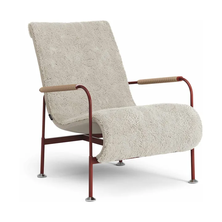 Serpentine fåtölj - Fårskinn Moonlight-röd-tärnsjö Nature - Swedese