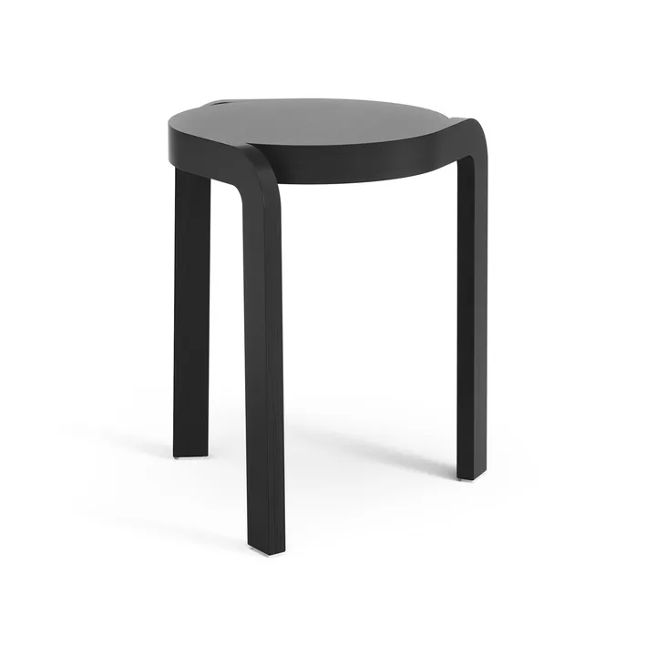 Spin rund pall H44 cm - Ask svartlaserad, Ø32x44 cm - Swedese