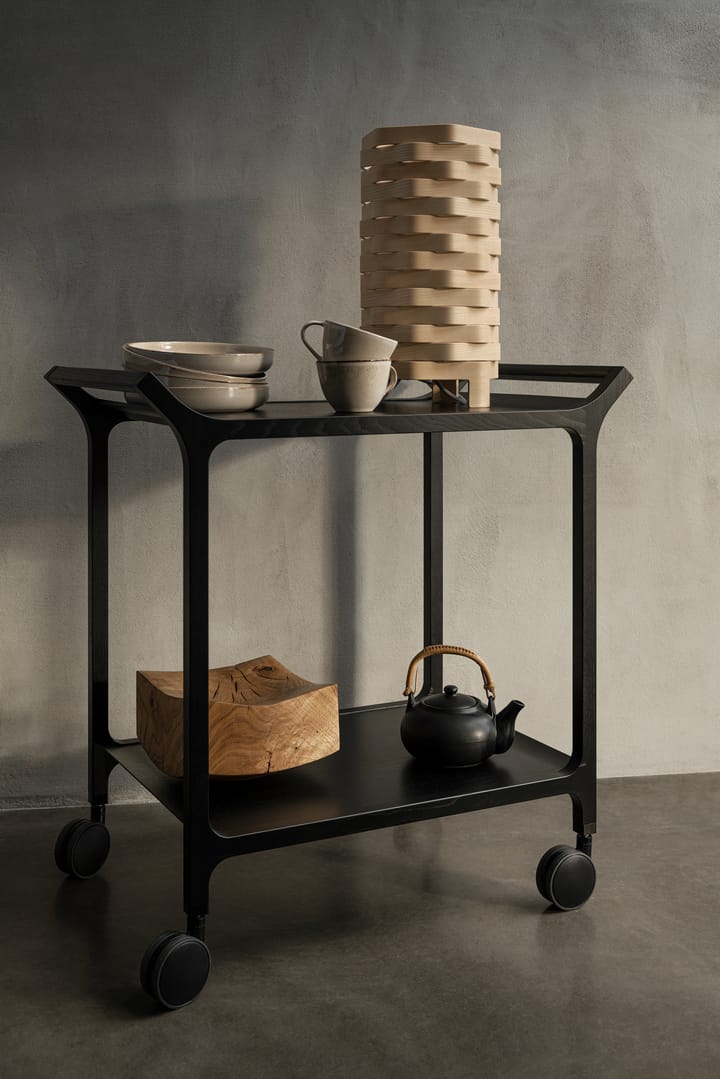 Teatime serveringsvagn, Ask svartlaserad Swedese