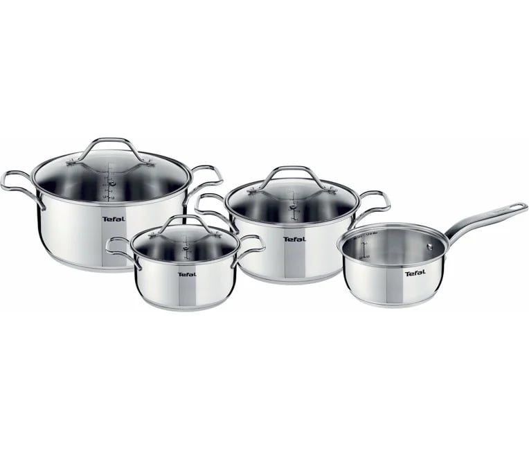 Tefal Intuition kastrullset 7 delar Rostfritt stål | Skandinavisk Design | Grytset & Kastrullset |