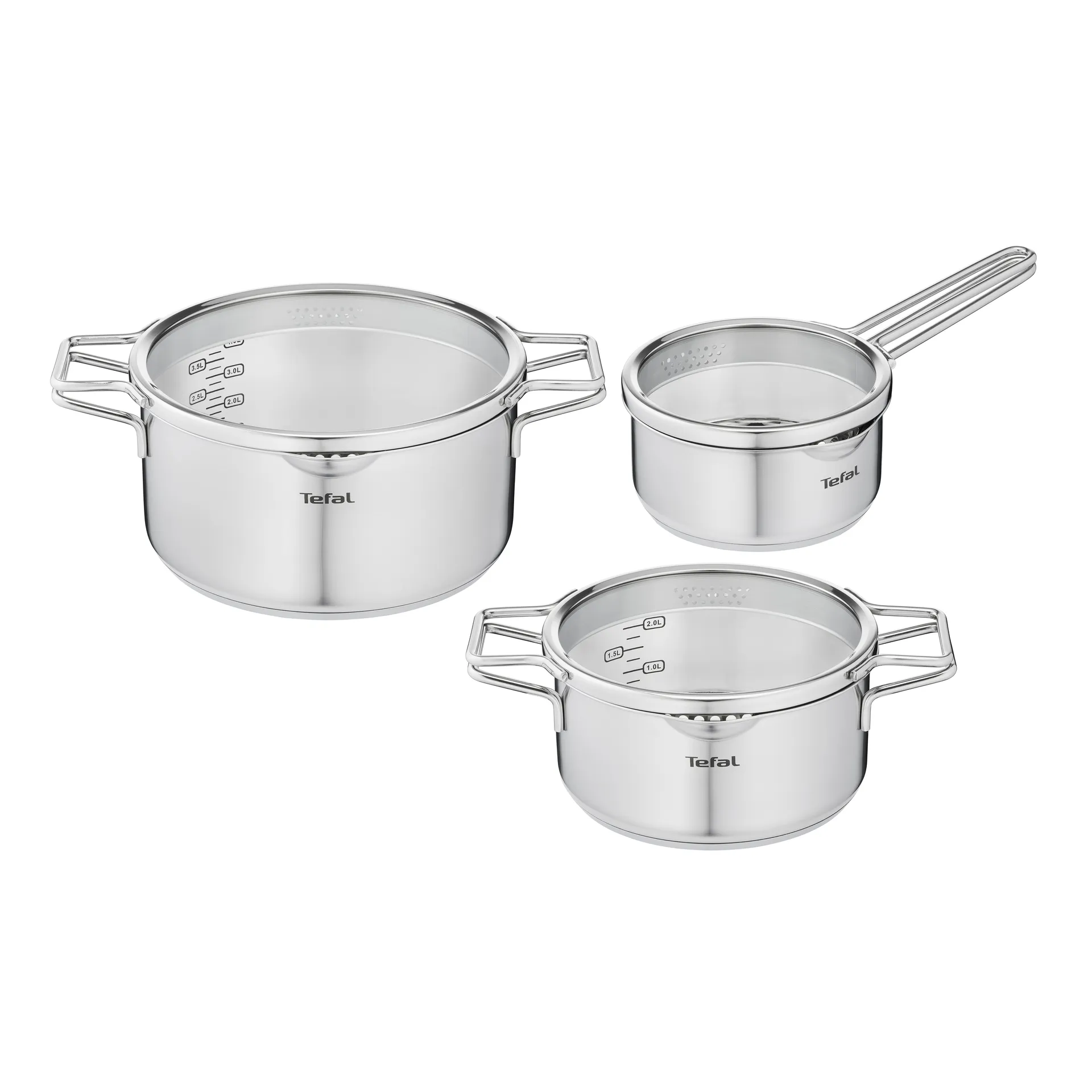 Nordica kastrullset 6 delar, Rostfritt stål Tefal