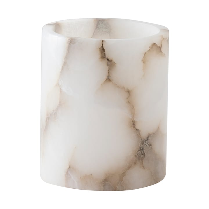 Alabaster ljuslykta - Vit-beige, M 14 cm - Tell Me More